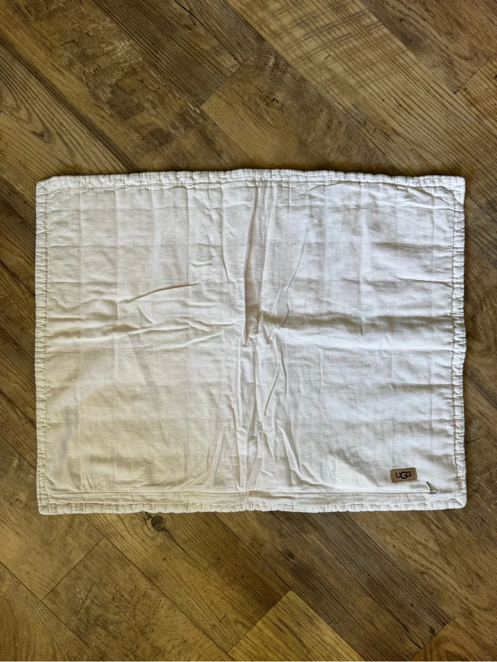 Ugg Campo Pillow Standard Sham Quilted Cream Textured Cotton